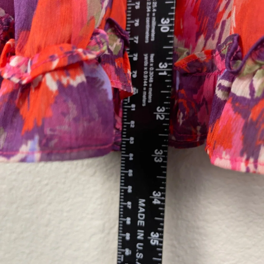 MISA Los‎ Angeles Ximena Mini Dress Floral Print Coming Up Roses Ruffle Small